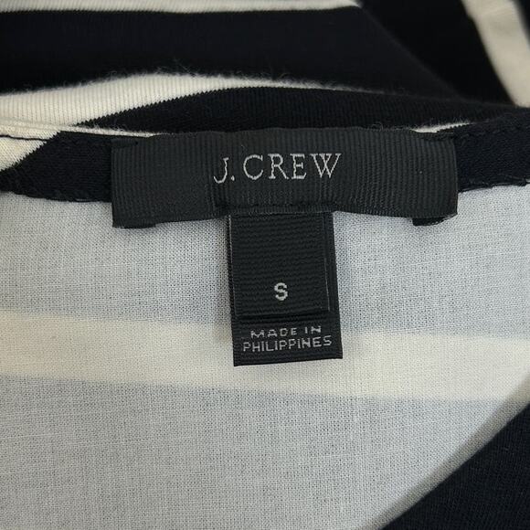 J. Crew Mini Dress Size S Black and White Striped Shift Preppy Casual Chic - Picture 5 of 7